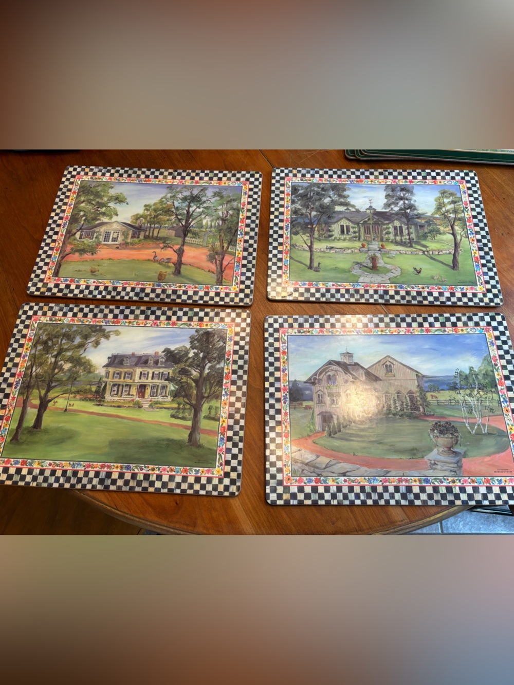 McKenzie Childs set of 4 rare placemats Maclachlan series